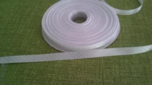 NASTRO RASO POIS 10MM - ROSA-BIANCO