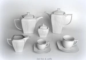 SET THE E CAFFE PORCELLANA BONE CHINA VANITY PLATINO -> Tavoli per la casa  : Arredamento d'antiquariato : Arte e antiquariato ()